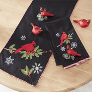 Black Table Runner w/Embroidered Cardin  K&K   