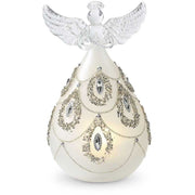 Glass LED Angel w/Silver Jewels  K&K Large  