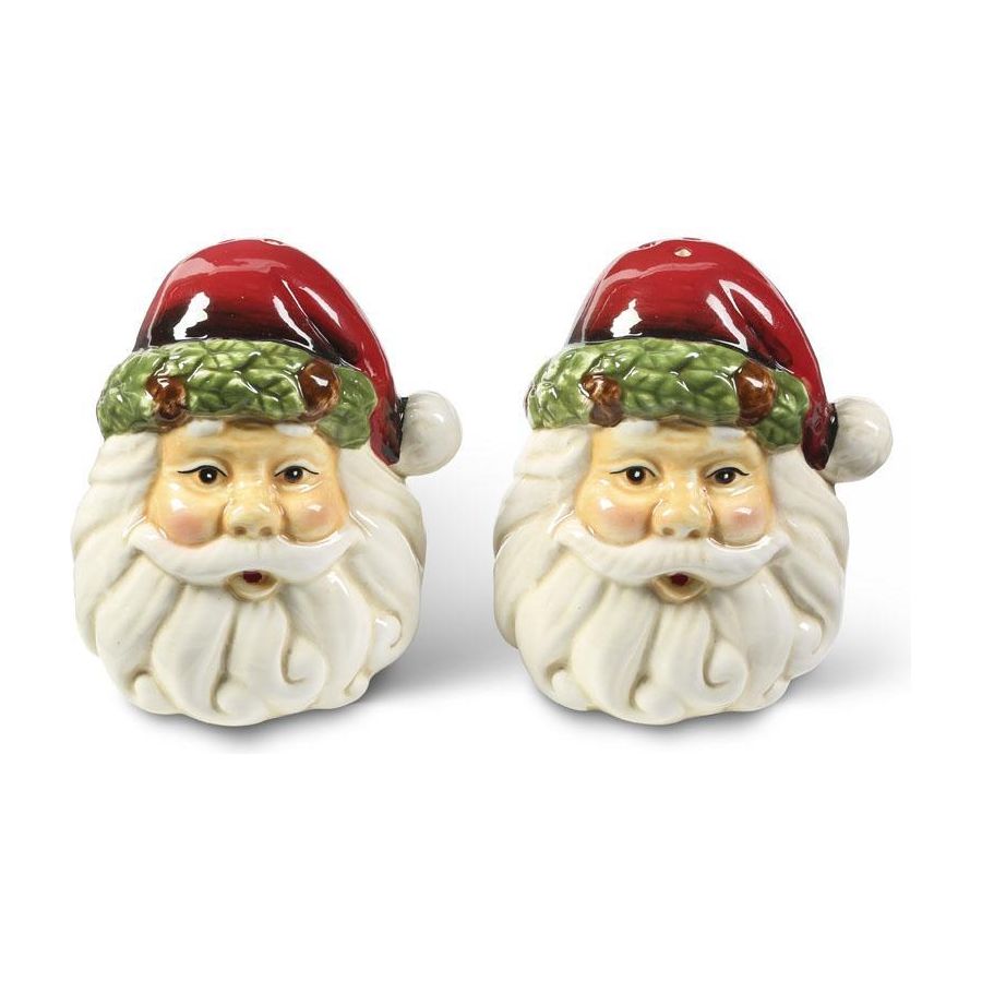 Santa Claus Ceramic Salt & Pepper Shakers - Festive Holiday Table Decor  K&K   