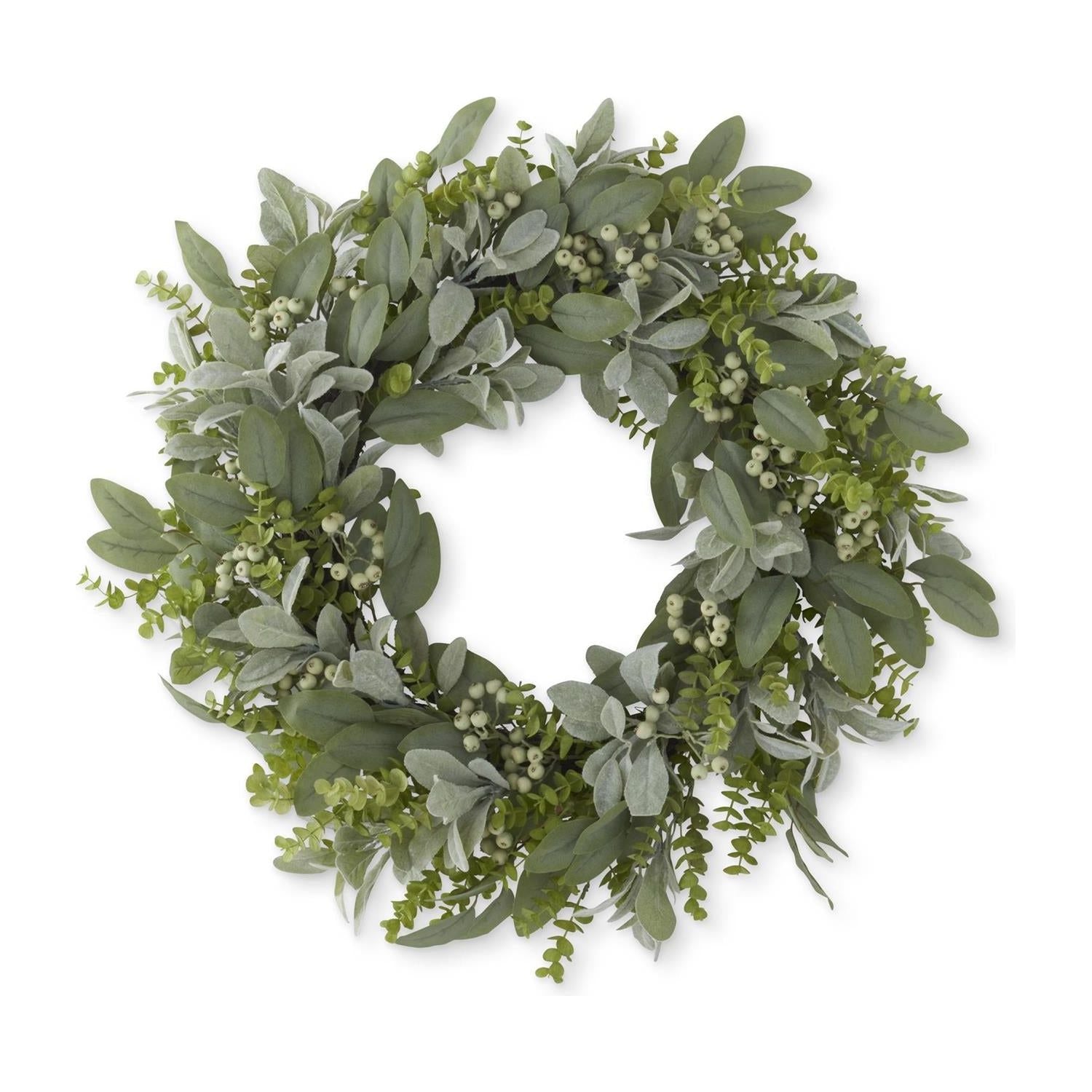 30 Inch Mixed Green Foliage w/Berries Wreath K&K