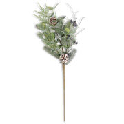 Glittered Mixed Pine Stem w/Pinecones  K&K   