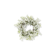 Snowy Flocked Eucalyptus Candle Ring  K&K   