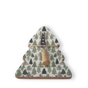 Wood Christmas Trees Enameled Tree Serving Set  K&K   