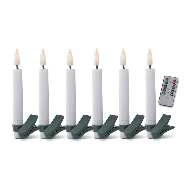 SWhite LED Tree Clip Candles w/Time  K&K   