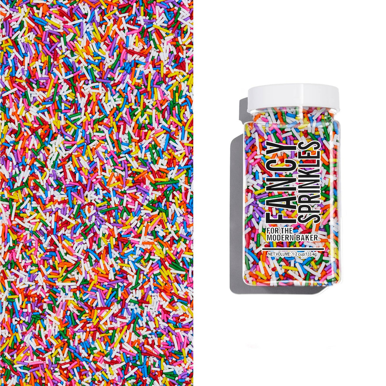 Classic Rainbow Crunchy Jimmies  Fancy Sprinkles   