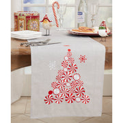 Peppermint Christmas Tree Runner  Saro   