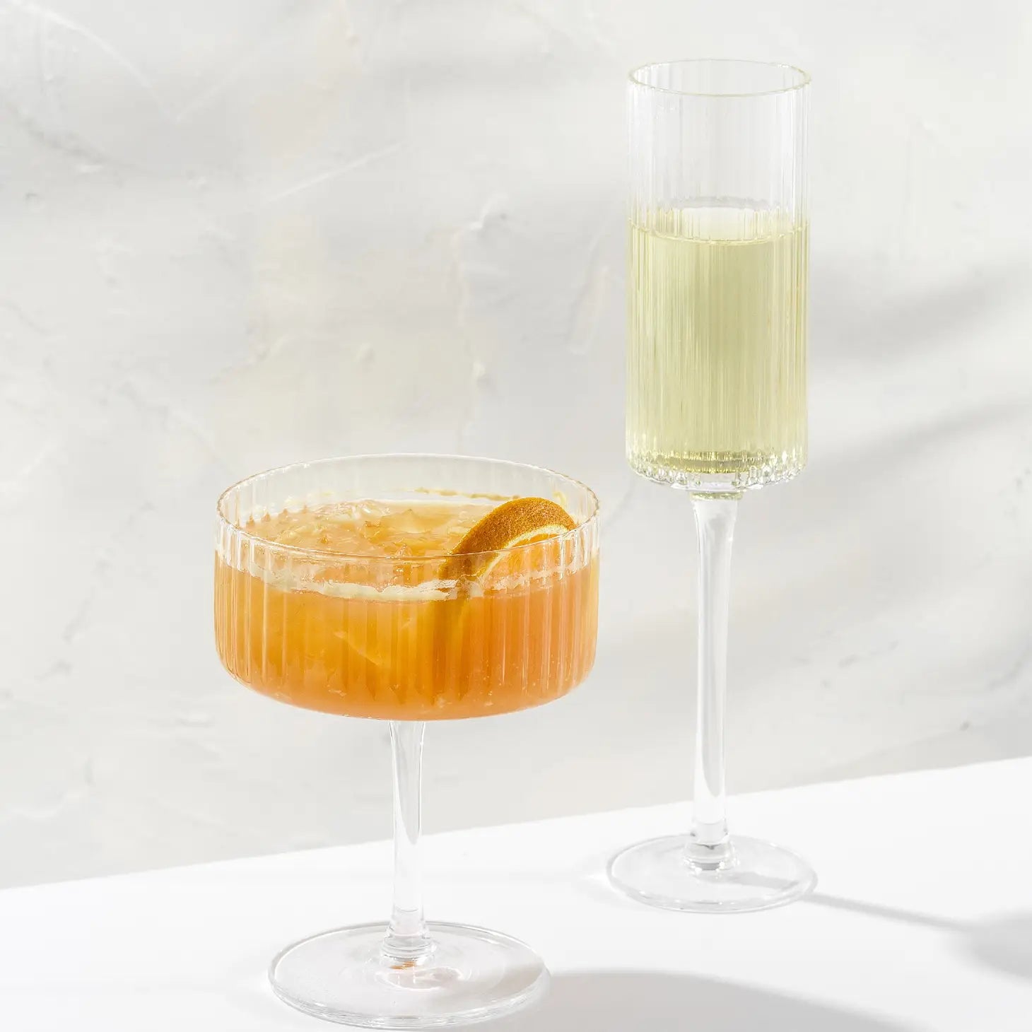 JoyJolt Elle Fluted Cylinder Champagne Glass - 6 oz. - (Set of 2) JG10302 -  The Home Depot