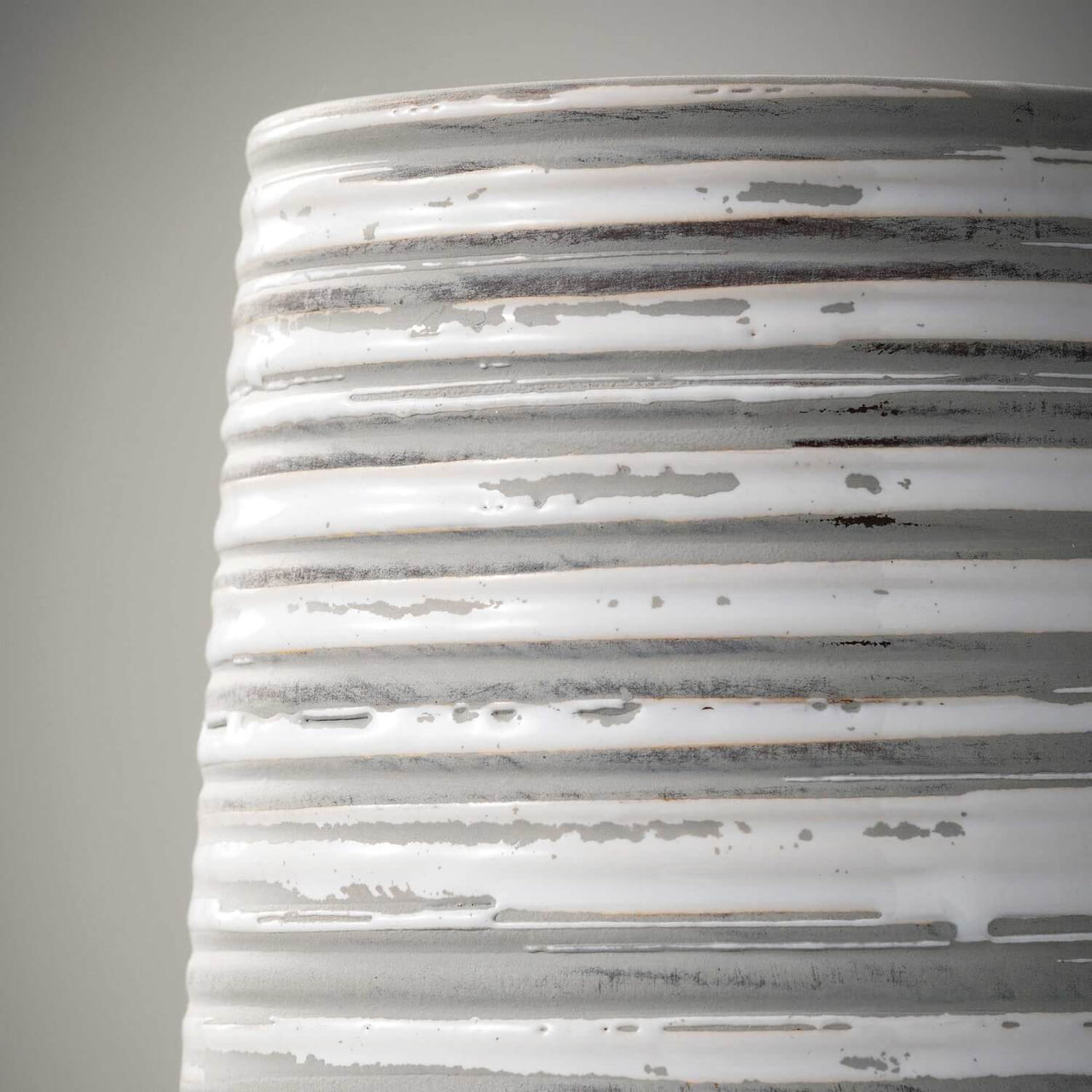 Tall Striped Gray White Vase Sullivans