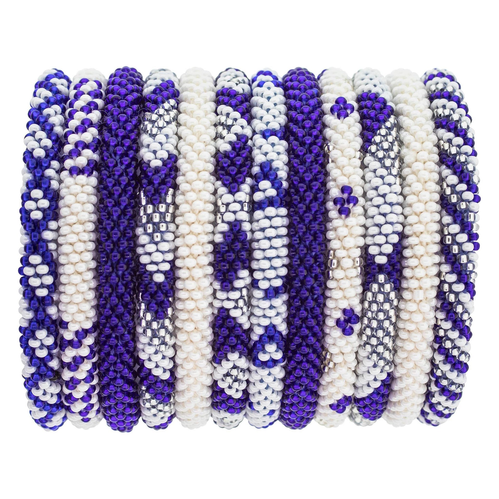 Roll-On® Game Day Bracelets Blue and White Aid Through Trade