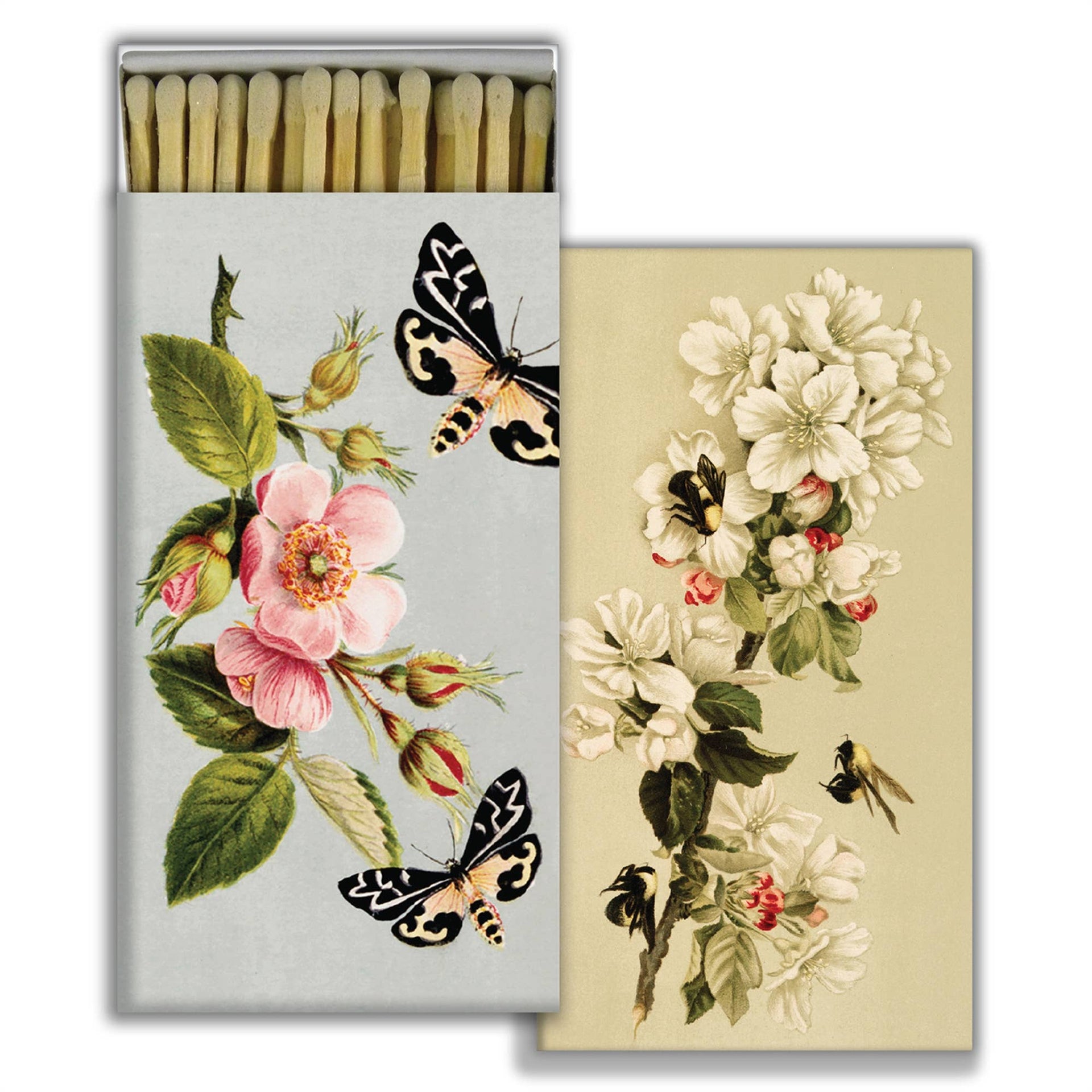 Matches - Insects and Floral - White  HomArt   