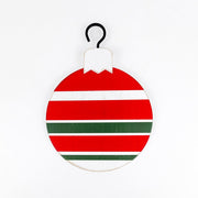 Double Sided Wood Ornament (Stripe) White/Red/Green Adams Christmas Adams & Co.   