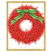 Red Berry Wreath - Boxed Holiday Cards  Caspari   