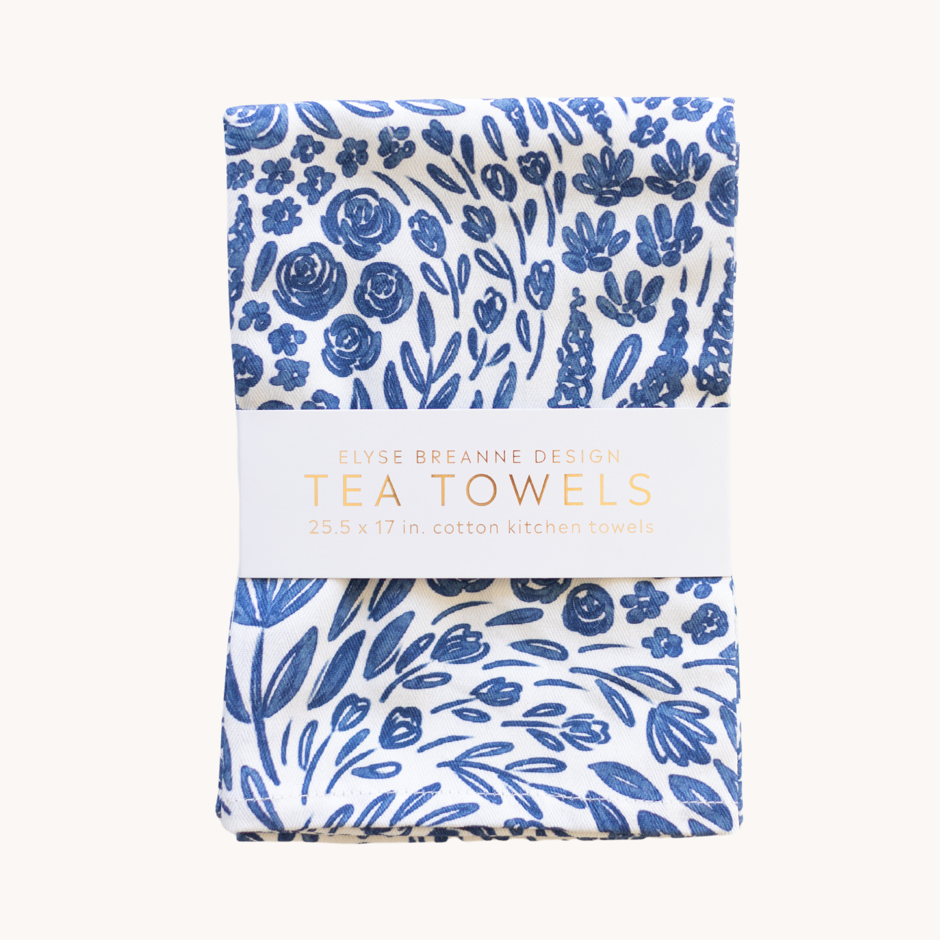 Pack of 2 Porcelain Floral Tea Towels Elyse Breanne Design