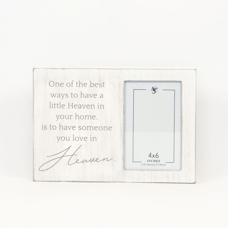 Wood Frame (Lve In Heaven) White/Grey (4X6) Adams Everyday Adams & Co.   