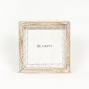 Reversible Wood Framed Herringbone Sign (Happy/Dream) Adams Everyday Adams & Co.   