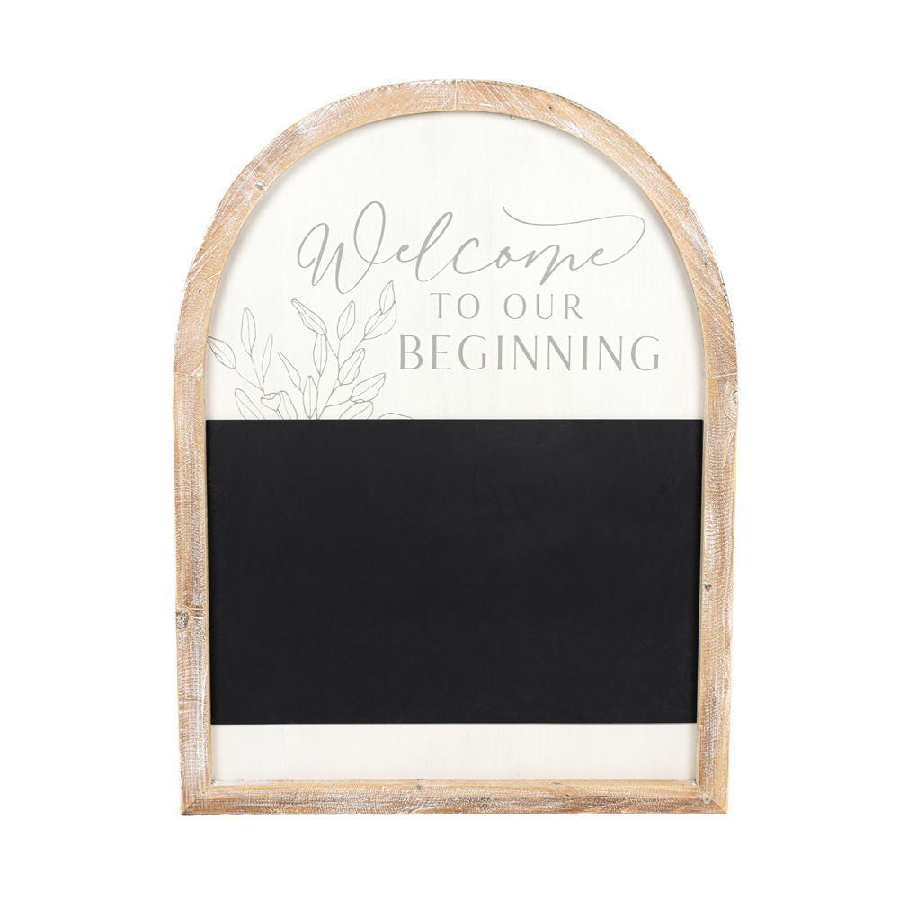 Reversible Wood Framed Arched Plaque Sign (Welcome/Happy) Adams Everyday Adams & Co.   