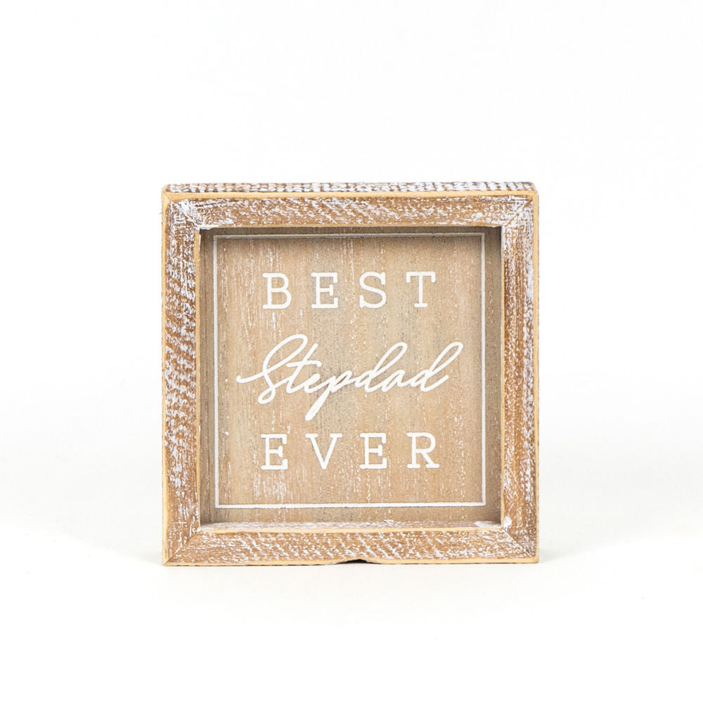Reversible Wood Framed Sign - Best Stepdad Adams Everyday Adams & Co.   