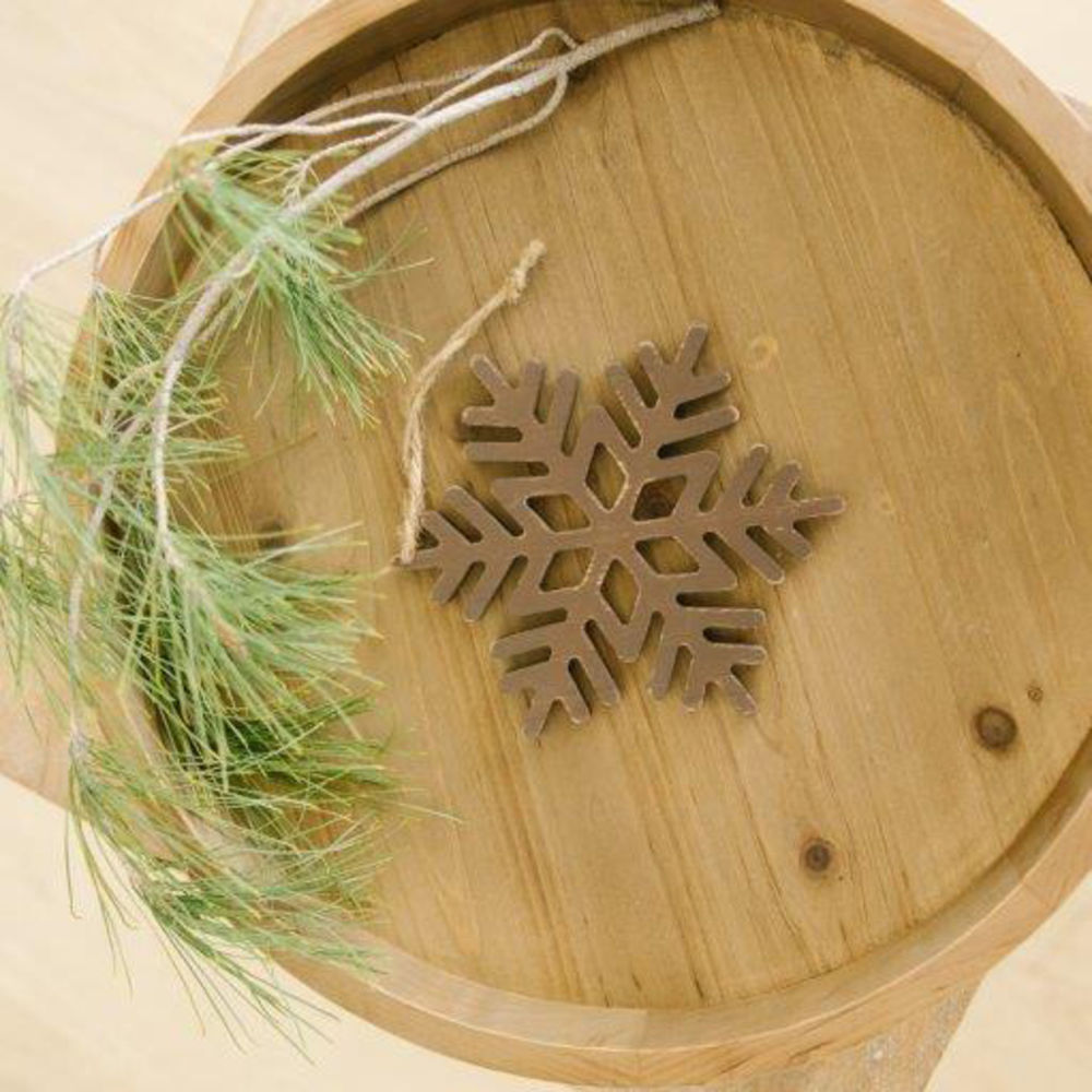 Wood Cutout Ornament (Snowflake) Brown Adams Christmas Adams & Co.   