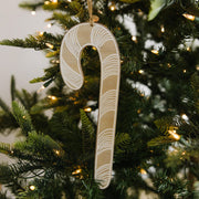 Wood Ornament (Candy Cane) Natural/White/Black Adams Christmas Adams & Co.   