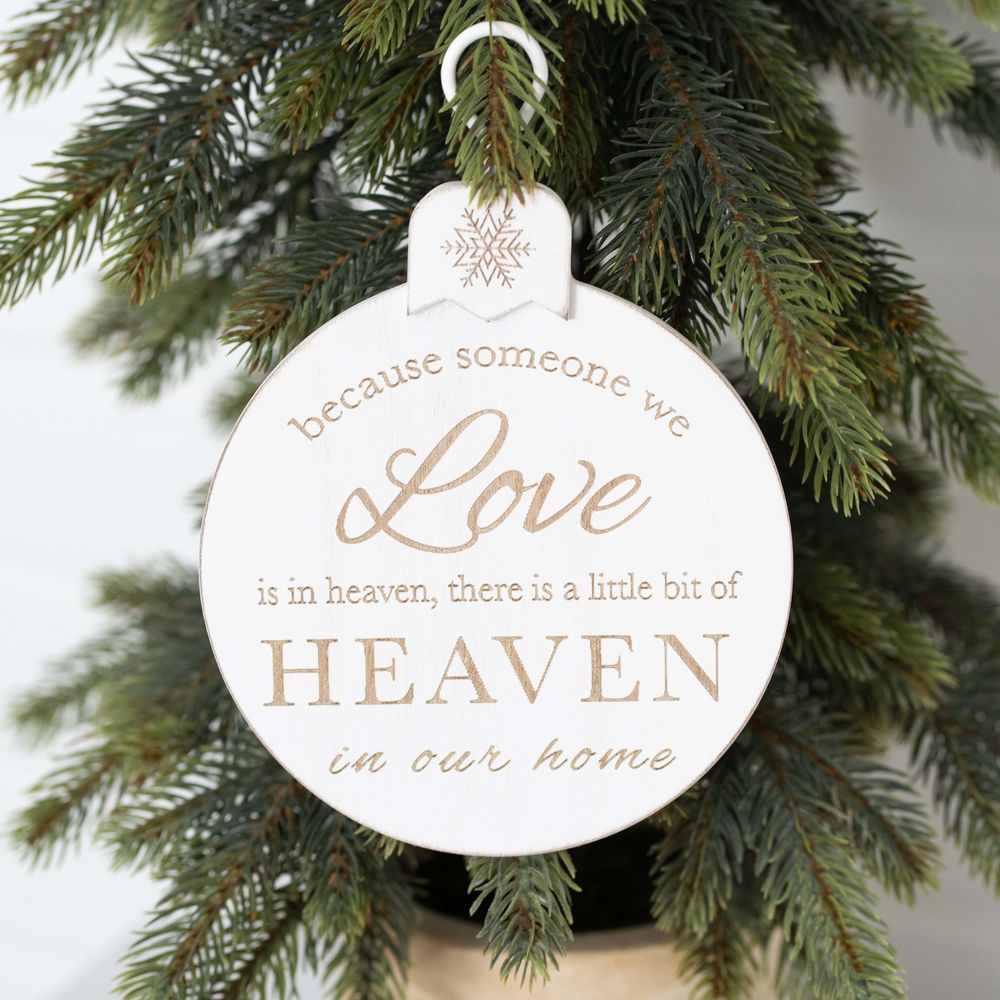 Wood Orn (Heaven) White/Natural Adams Christmas Adams & Co.   