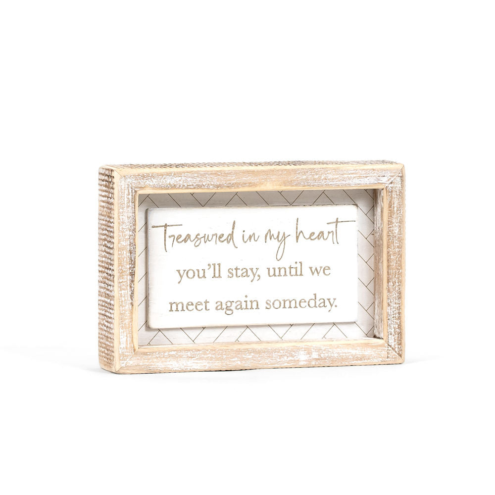 Wood Framed Sign (Treasured In My Heart) White/Natural Adams Everyday Adams & Co.   