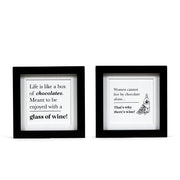 Reversible Wood Framed Sign (Women Cannot Live/Life Is Like...) White/Black Adams Everyday Adams & Co.   