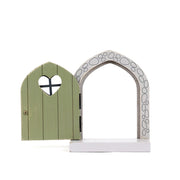 Wood Framed With Shelf (Fairy Door) Green/Gray Adams Everyday Adams & Co.   