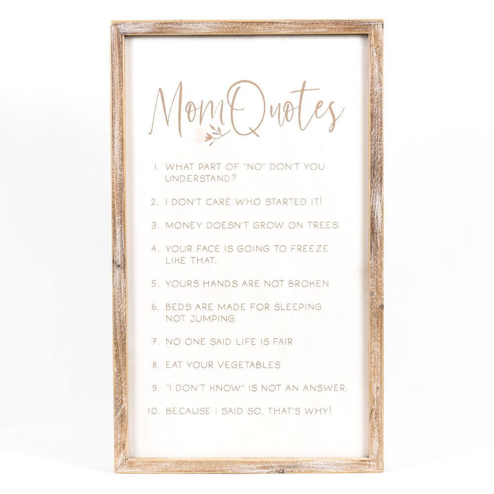 Reversible Wood Framed Sign (MOM QUOTES) Adams Everyday Adams & Co.   