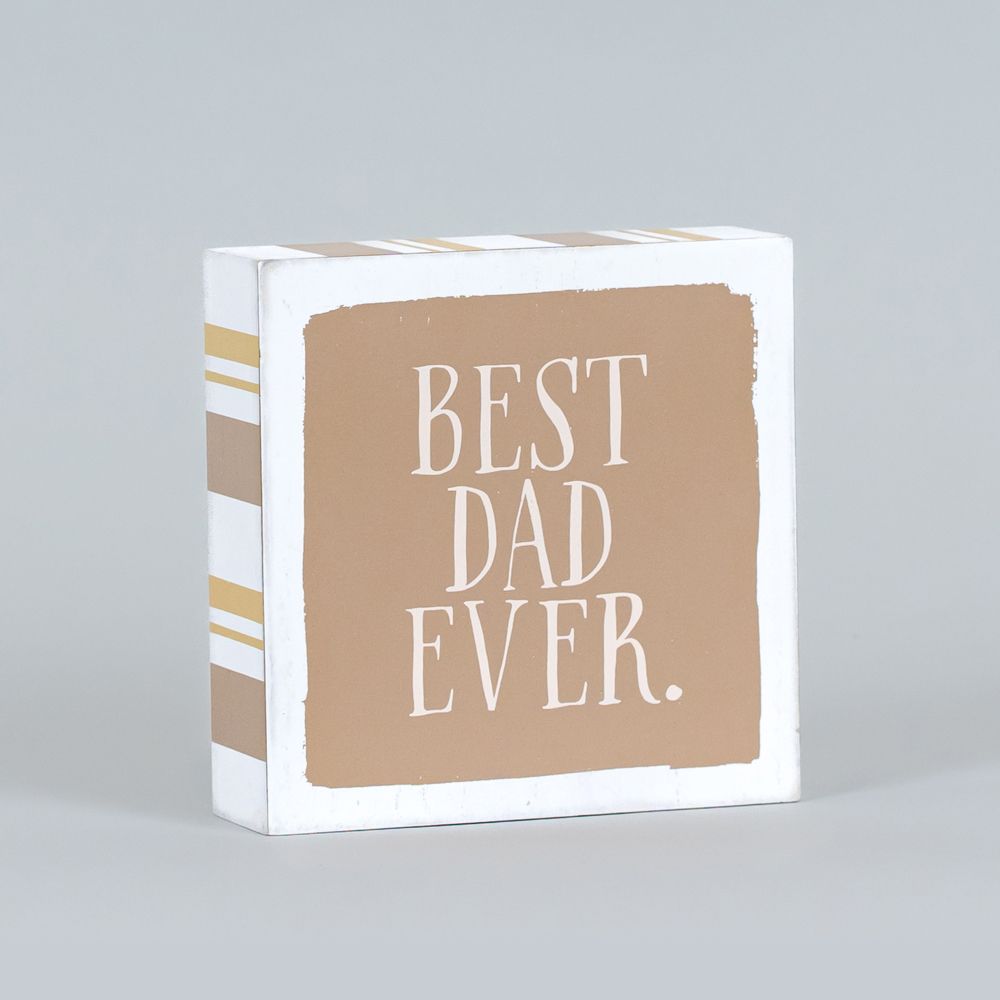 Reversible Wood Block Sign (BEST DAD/FATHER) Adams Everyday Adams & Co.   