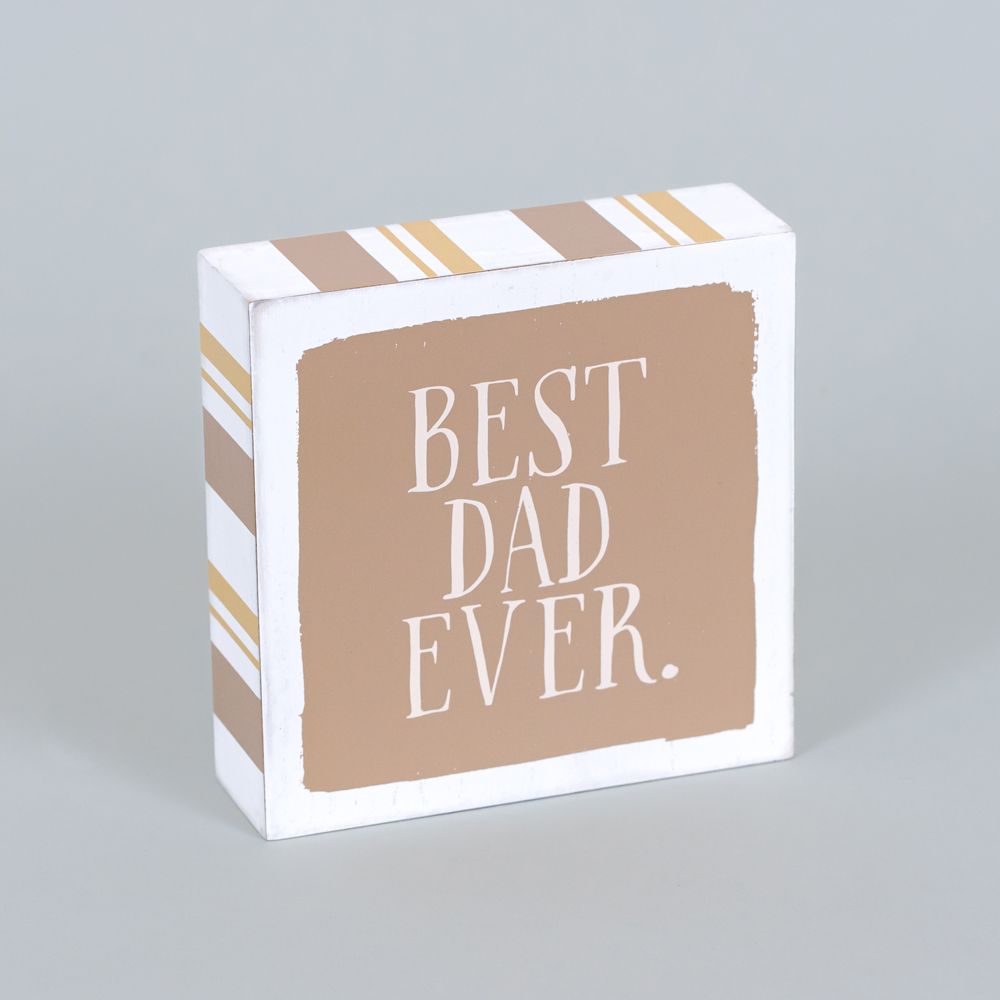 Reversible Wood Block Sign (BEST DAD/FATHER) Adams Everyday Adams & Co.   