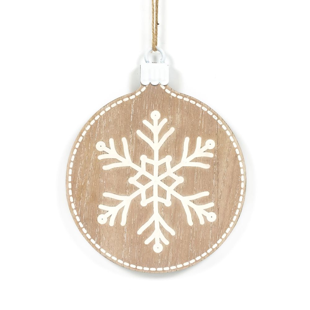 Reversible Wood Ornament (Snowflake) Adams Christmas Adams & Co.   