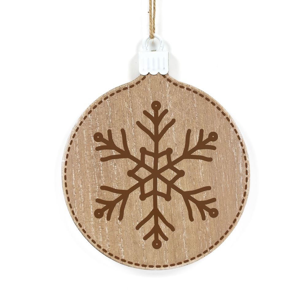 Reversible Wood Ornament (Snowflake) Adams Christmas Adams & Co.   