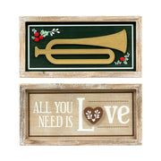 Reversible Wood Frame Sign (Horn/Love) + Badams