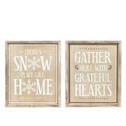 Reversible Wood Frame Sign (Snow/Gather) Adams Christmas Adams & Co.   