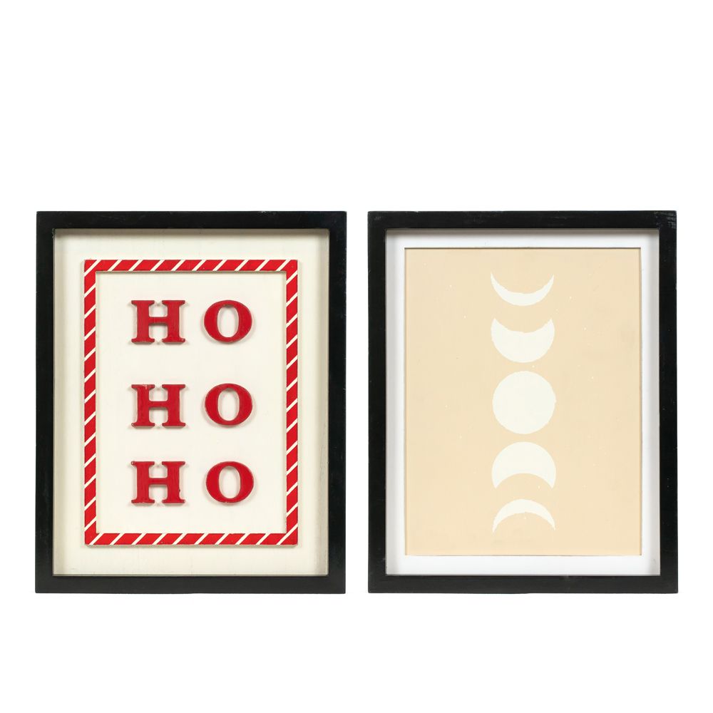 Reversible Wood Frame Sign (Ho/Moon) + Badams