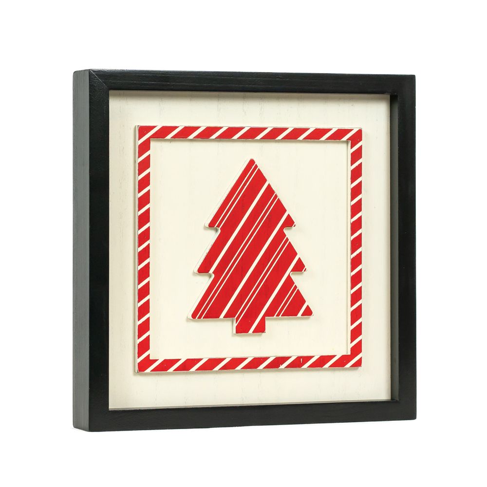 Reversible Wood Frame Sign (Tree/Stripe) Adams Christmas Adams & Co.   