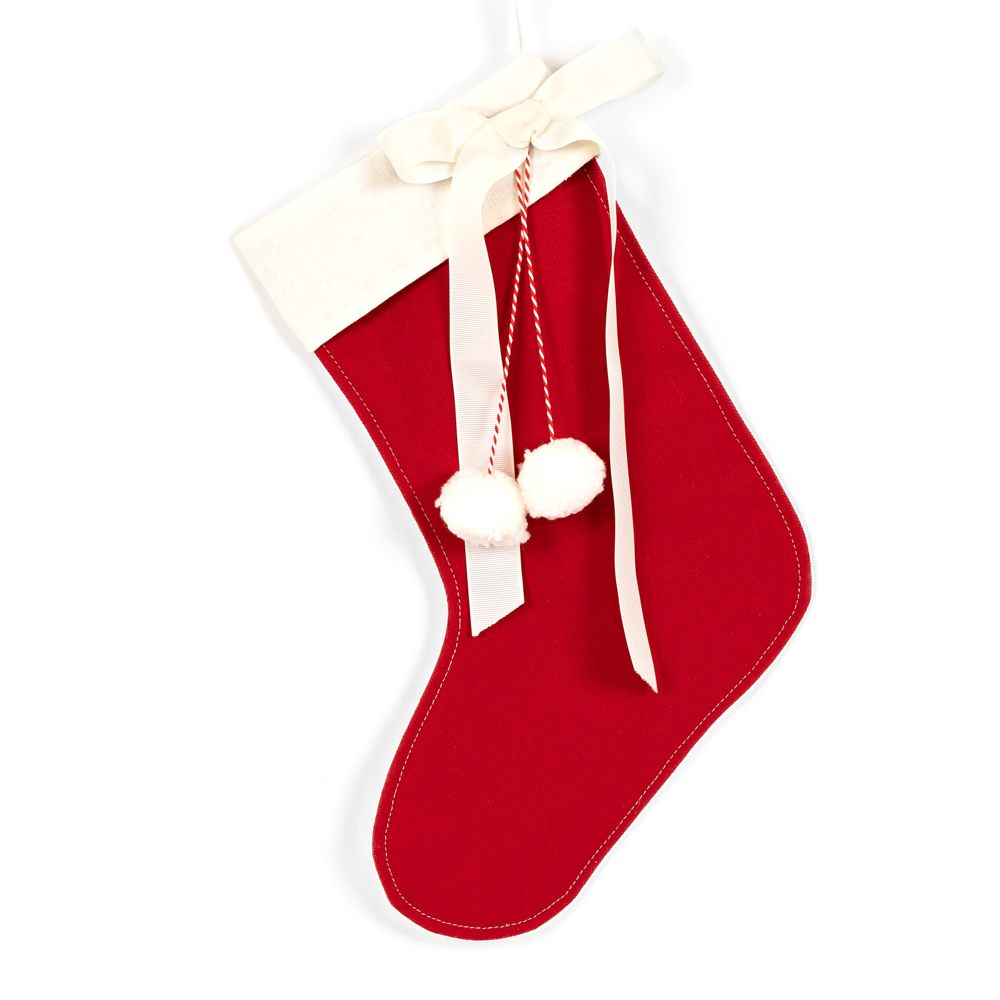 Canvas Stocking (Stocking) Rd/Wh Adams Christmas Adams & Co.   