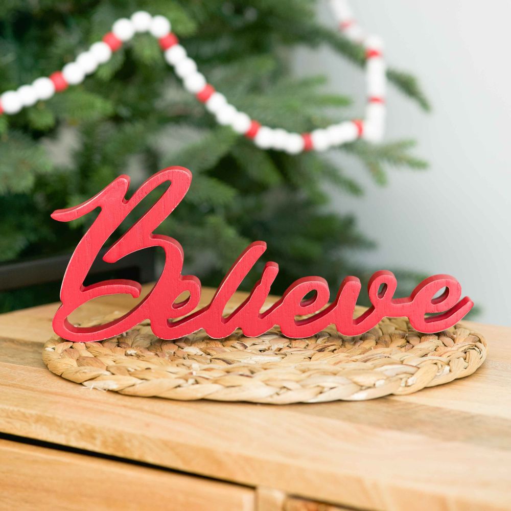 Wood Cutout (Believe) Rd Adams Christmas Adams & Co.   