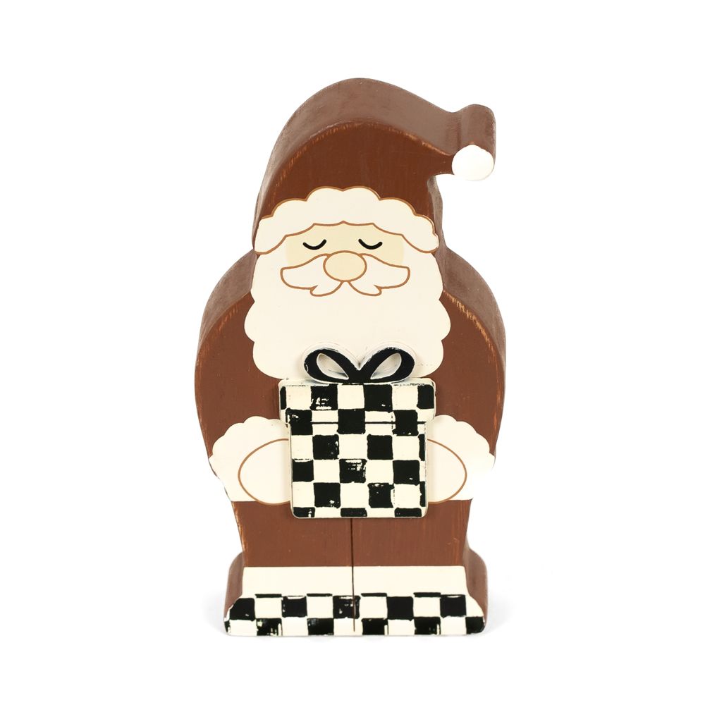 Chunky Wood Shape (Santa) Brown Adams Christmas Adams & Co.   