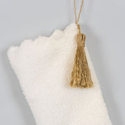 Cotton Stocking W/ Tassel, Wh/Bn Adams Christmas Adams & Co.   