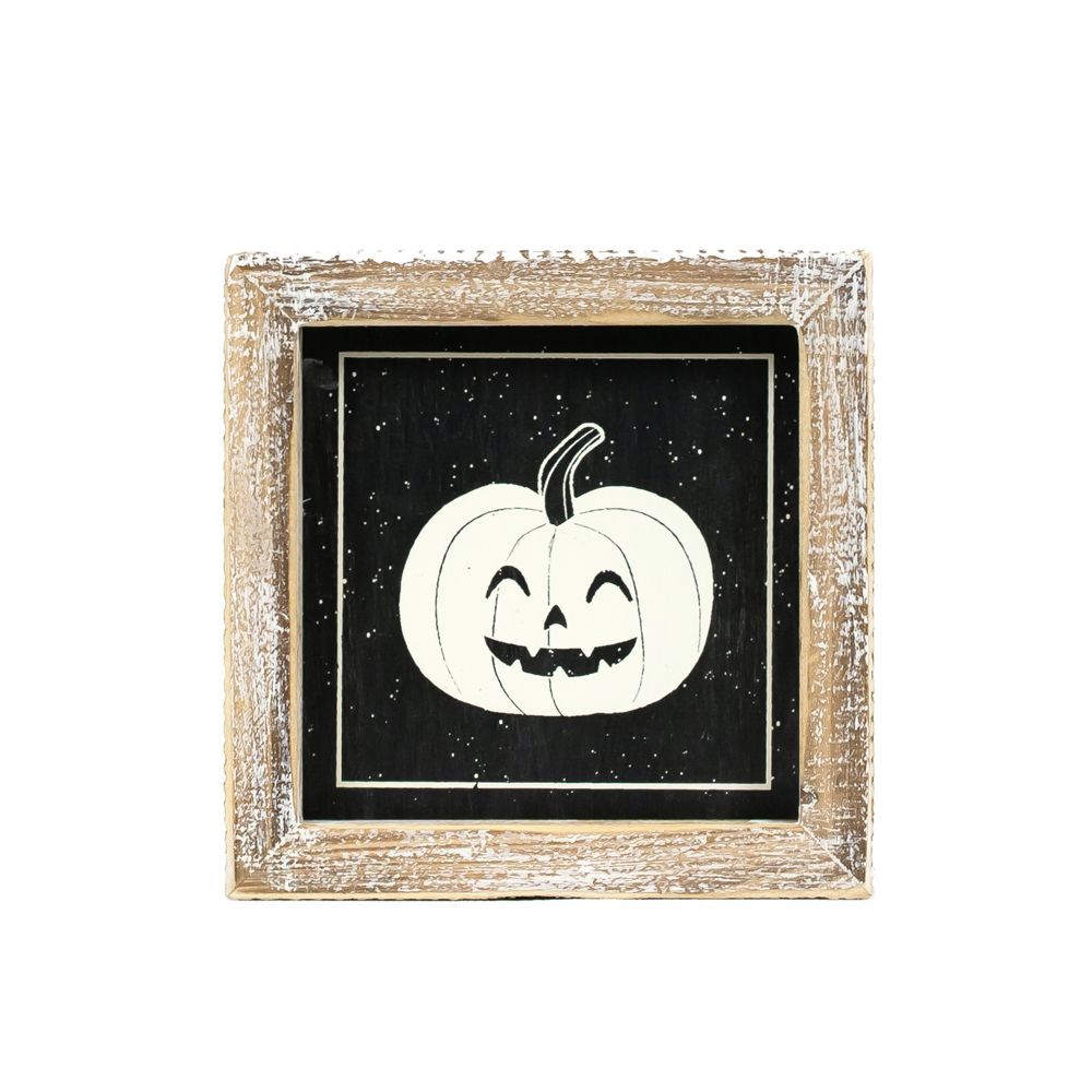 Reversible Wood Frame Sign (Pumpkin) Adams Halloween Adams & Co.