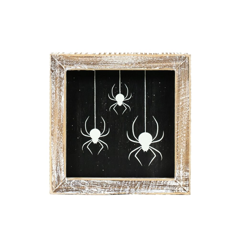 Reversible Wood Frame Sign (Spider/Leaf) Adams Halloween Adams & Co.   