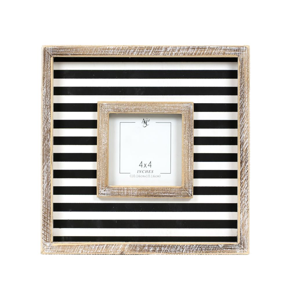 Wood Photo Frame (Stripes)  (4X4) Adams Halloween Adams & Co.   