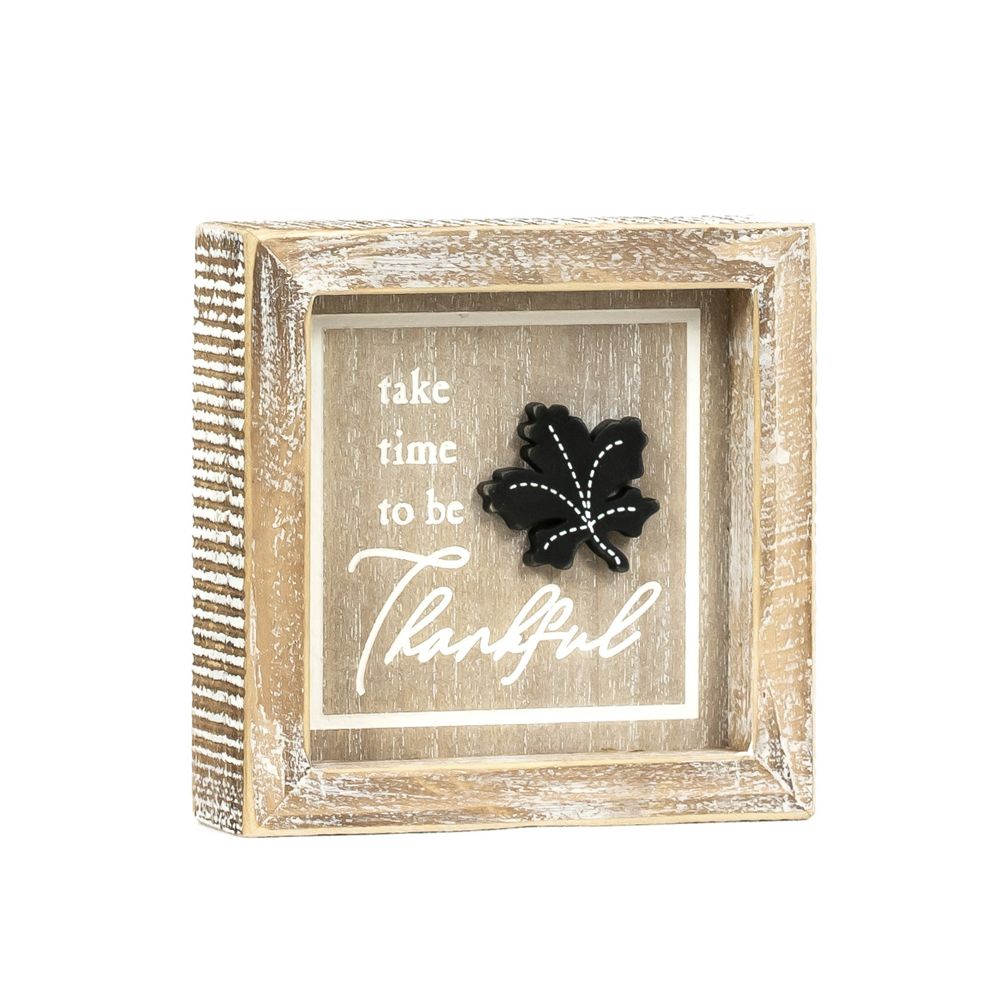 Reversible Wood Frame Sign (Flower/Thankful) Adams Halloween Adams & Co.   