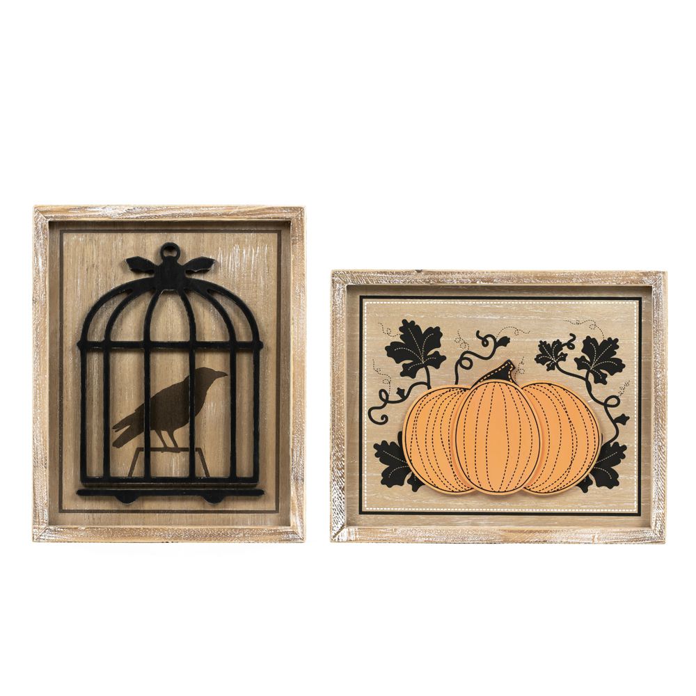 Reversible Wood Frame Sign (Cage/Vase) Adams Halloween Adams & Co.