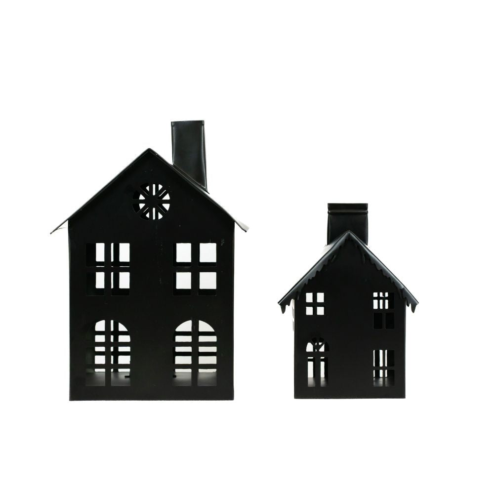 Iron Nested Bird Houses S/2 (Large/Small) Black Adams Everyday Adams & Co.   