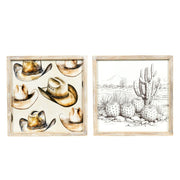 Reversible Wood Frame Sign (Hat/Cactus) Adams Everyday Adams & Co.   