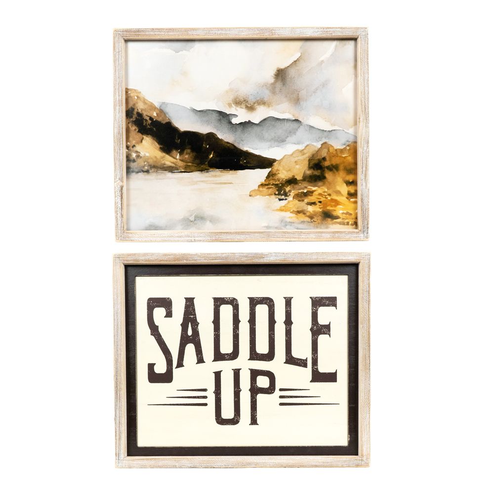 Reversible Wood Frame Sign (River/Saddle) Adams Everyday Adams & Co.   