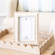 Wood Scallop Photo Frame (4X6) Natural/White Adams Everyday Adams & Co.   