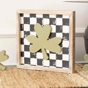 Reversible Wood Frame Sign (HEART/CLOVER) + Badams